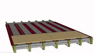 Underfloor heating in a timber floor  designed  in  Sketchup