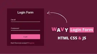 Wavy Login Form Using HTML CSS & JavaScript | Animated Login Form