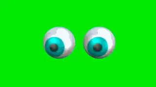 cartoon eyes green screen 4k video