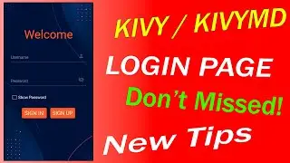 KIVY/KIVYMD -  Login Page, Sign up Page | Python Login Screen Tutorial