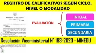 COMO EVALUAR A LOS ESTUDIANTES DE LOS 3 NIVELES SEGUN LA RVM N° 193-2020-ORIENTACIONES Y PRECISIONES