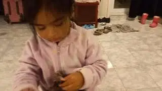 Toddler put on her winter hut and ride in a tricycle #funny #shorts #lol #chrystiatvshow