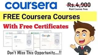 Coursera Free Certification Courses || Free Coursera Primium Courses With Certificate 