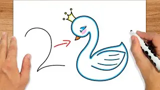 COMO DESENHAR UM CISNE COM O NÚMERO 2