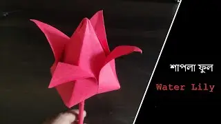 How to make a WATER LILY / LOTUS with paper | কাগজ দিয়ে বাবানো শাপলা / পদ্ম ফুল