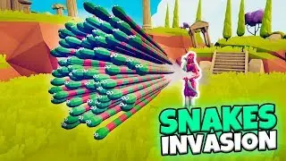 SNAKES INVASION. OVERPOWERED SNAKE ARCHER VS EVERY FACTION | TABS MODDED GAMEPLAY