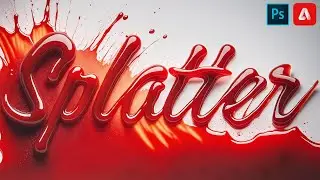 Easy 3D Blood Splatter Text in Firefly & Photoshop
