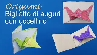 How to make an origami bird greeting card