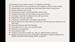 Observing safety in a work environment