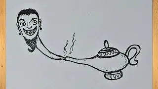 Menggambar Skibidi Toilet Versi Jin Teko Alad - Drawing of Skibidi Toilet Version of Aladin's Genie