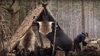 Bushcraft Viking House - Meat, Fish, Fire, Knife, Axe | VIKING FEAST