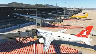 MSFS Landing Bodrum Milas LTFE THY Flybywire A320Neo