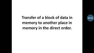 Programme for Transfer of a block of data in memory to another place in memory in 8085 MP