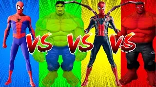 SUPERHERO COLOR DANCE CHALLENGE Spider-Man vs Hulk vs Iron Spider-Man vs Red Hulk