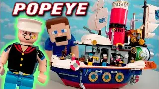 Popeye the Sailor Man LEGO Boat Ship Pantasy Bricks Mini Figures SET!