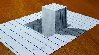 How to draw 3d Square in hole |Step By Step| Pencil Art.