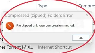 Pc Fix File skipped unknown compression method Problem || Compressed zipped Folders error password