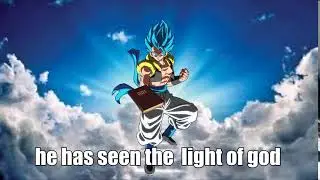 gogeta holds a bible