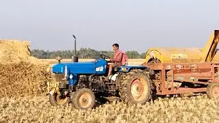 paddy harvesting prachi thresher sonalika di 35 old tractor