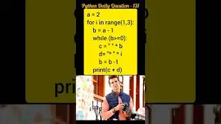 Python Daily Question - 131 #python #code #viral #youtubeshorts #shorts #short #youtube #code #india