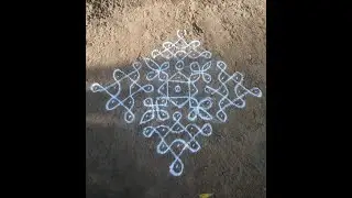 11x1 dots  kambi kolam ||  Chukkala Muggulu || #44|| Repeat the same for 4 sides