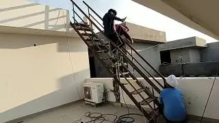 how to installing stairs || lohe ki sidhi kaise banaen || building metal outdoor staircase || part 2