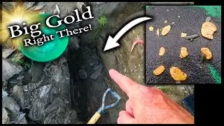There is BIG GOLD just sitting in these bedrock cracks!