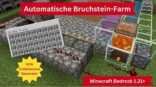 Minecraft Bedrock 1.21.+ Cobblestone Generator Bruchsteingenerator automatisch Tutorial Redstone