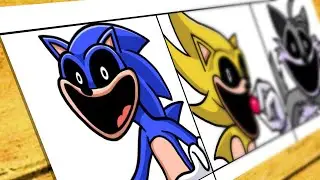 Drawing Sonic But Smiling Critters (Sonic x Poppy Playtime)