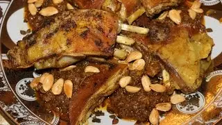 Tajine de viande M'hammer ..... طاجين مغربي / اللحم المحمر بالدغميرة واللوز