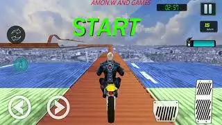 Impossible Mega Ramp Moto Bike Rider Superhero Car. 2019