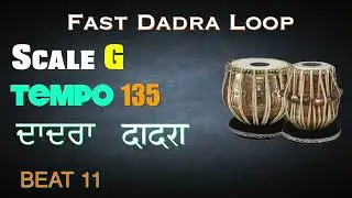 Fast Dadra loop | Scale G 135 bpm | dadra Taal | Tabla For Practice vocal | dadra taal for practice