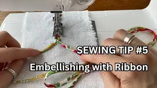 Embellish clothing, accessories, home decor etc with up cycled ribbon cut-offs #sewingtips #sewing