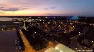 Magic Kingdom Sunset from the Contemporary Resort - Christmas 2016 - TIMELAPSE