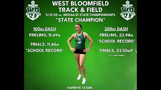 05-31-25_MHSAA D1 Track & Field State Championships - West Bloomfield HS_Kamryn Tatum_100m & 200m