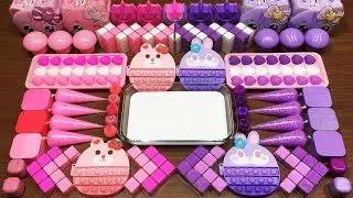 PINK vs PURPLE Slime !!! Mixing random Things into Glossy slime !!! Satisfying Videos 