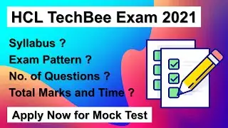 HCL Tech Bee 2021 Syllabus and Exam Pattern | Mock Test Announcement | Improve Your Score 📝
