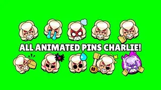 Charlie Pins (Animated) | Green Screen | Brawl Stars