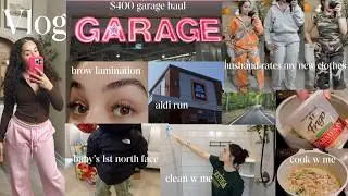vlog- brows didd +baby's 1st north face +$400 garage haul +hubby rates new clothes +cook/clean w me