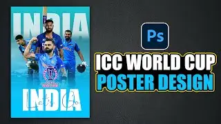 India Cricket Team Poster Design in Photoshop | ICC Cricket World Cup 2023