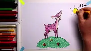 #ОЛЕНЕНОК #какнарисовать  Уроки рисования для детей #howtodraw #FAWN #drawforchildren
