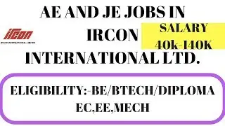 AE and JE Jobs in IRCON International Limited