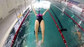Старт на спине. Плавание.