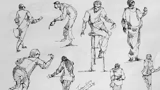 Force Drawing method for the human figures live sketching |Daily sketching practice /SketchBook