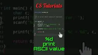 Program to print ASCII value of character | C programming | 