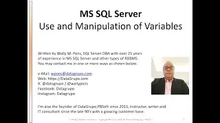 MS SQL Server :: Use and Manipulation of Variables