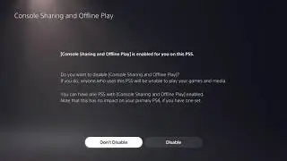 PS5 console sharing and offline play