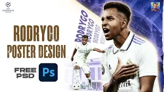 FREE PSD 🔵⚪ |  Rodrygo Poster Design | Photoshop Tutorial | Praveenkumar.psd