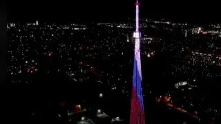 Включение подсветки на телебашне Новосибирска 01.09.2023