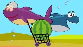 #Baby Shark #Cartoon - #Shark Takes Away Grandma Watermelon